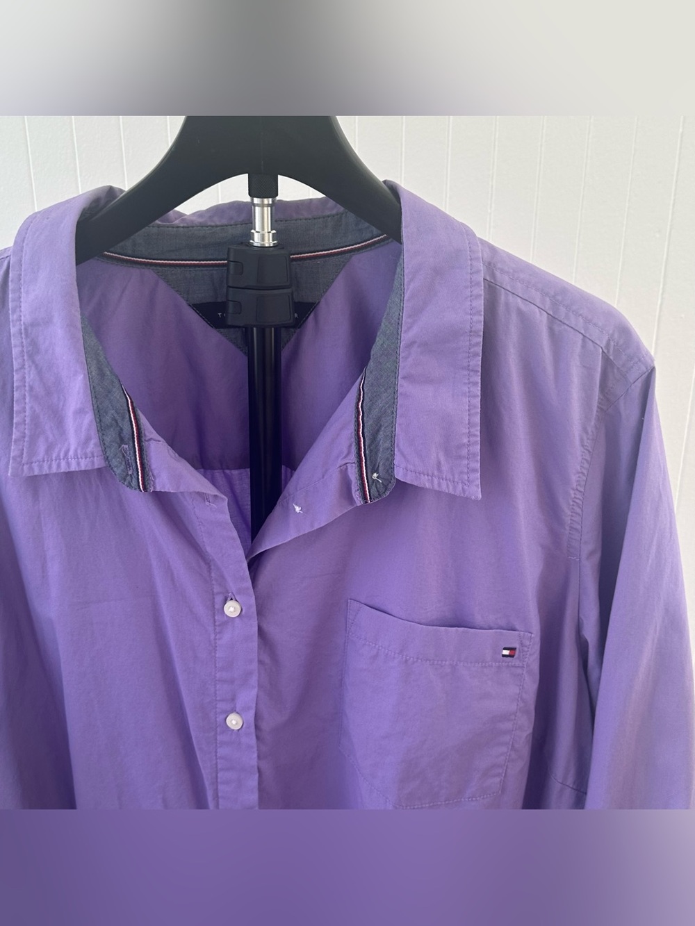 Tommy Hilfiger Purple Long-Sleeve Button-Down Shirt
